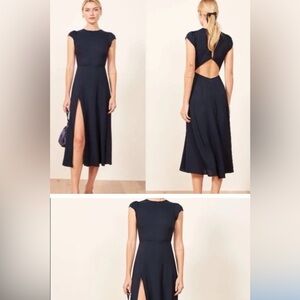 Reformation Gavin Dress in Navy